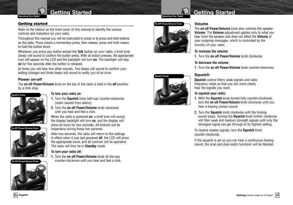 Getting started | Cobra Electronics MR HH300 VP User Manual | Page 17 / 25