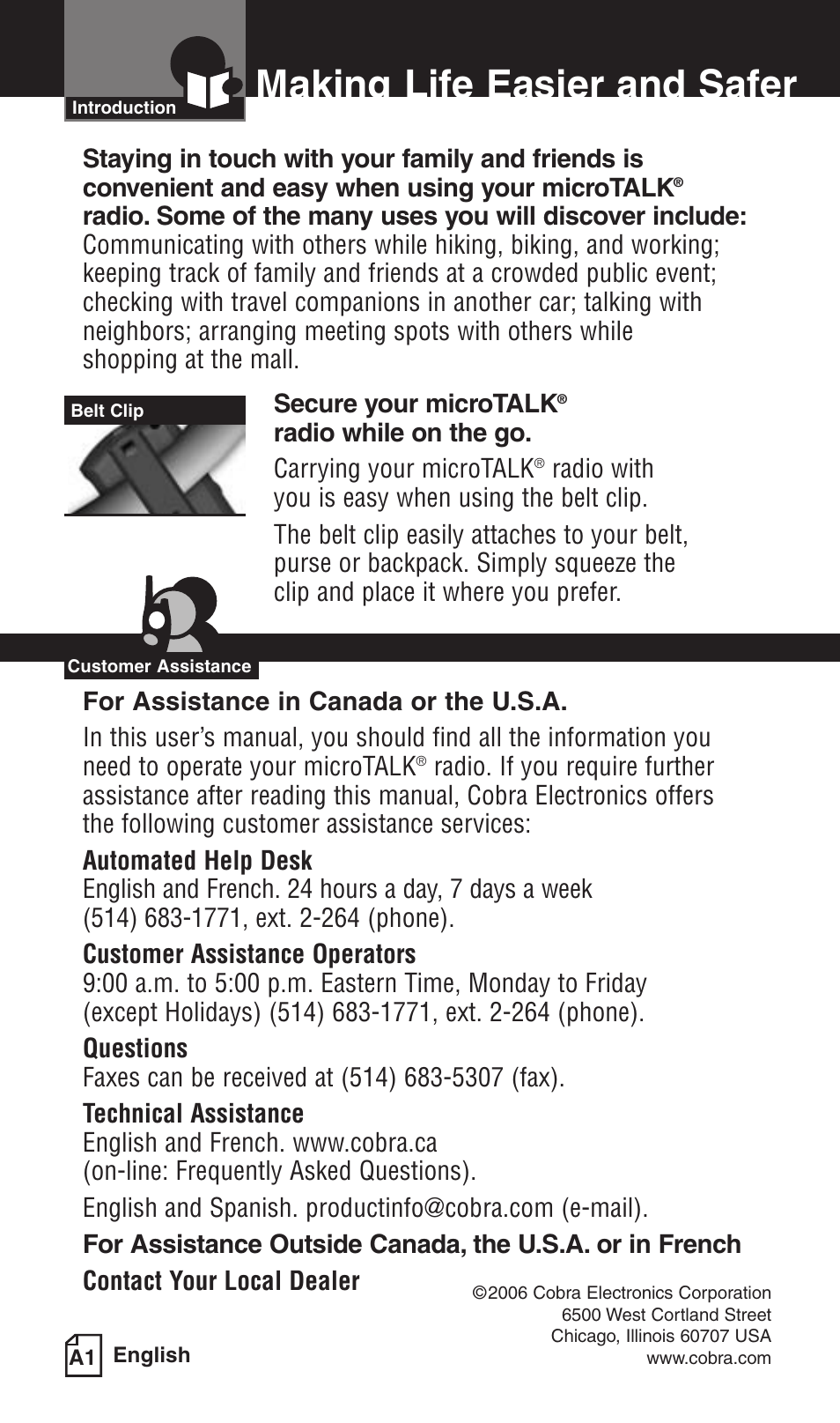 Making life easier and safer | Cobra Electronics LI 3900DXC User Manual | Page 2 / 19