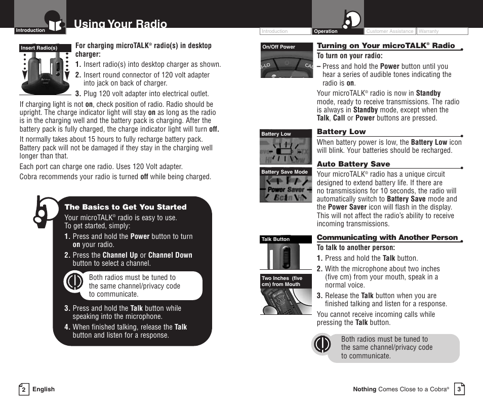 Using your radio | Cobra Electronics LI 3900DXC User Manual | Page 5 / 19