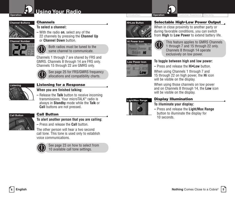 Using your radio | Cobra Electronics LI 3900DXC User Manual | Page 6 / 19