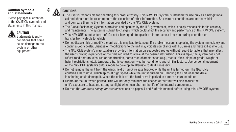 Cobra Electronics 2750 User Manual | Page 5 / 24
