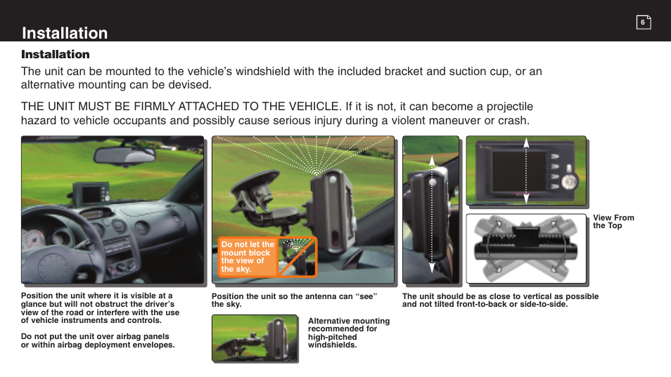 Installation | Cobra Electronics 2750 User Manual | Page 6 / 24