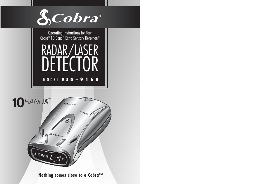 Cobra Electronics ESD-9160 User Manual | 16 pages