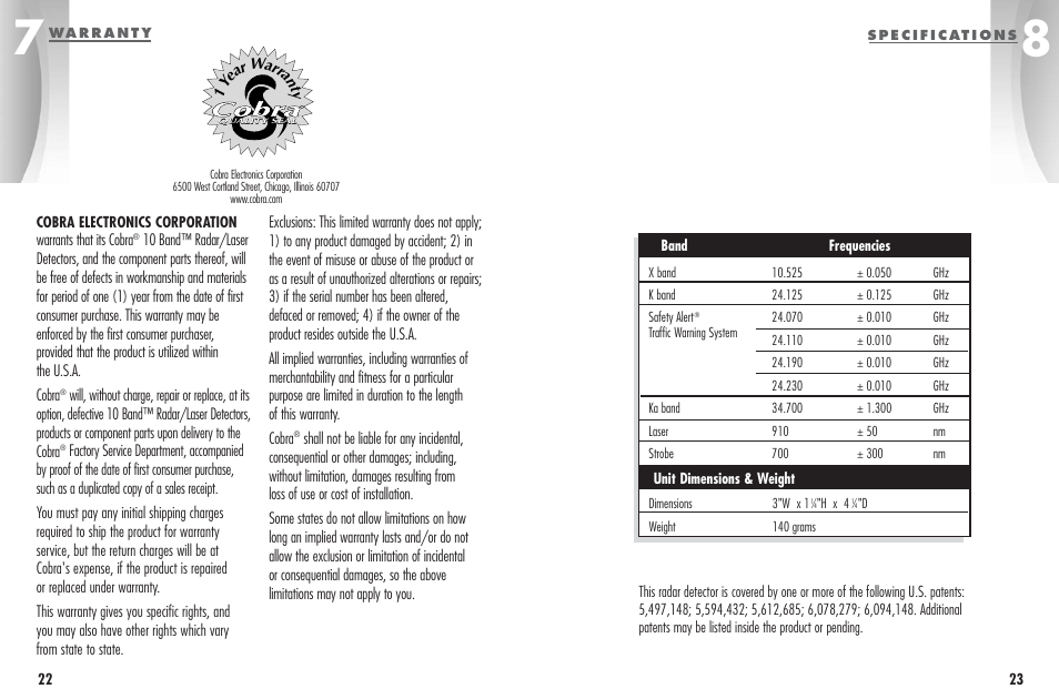 Cobra Electronics ESD-9160 User Manual | Page 14 / 16