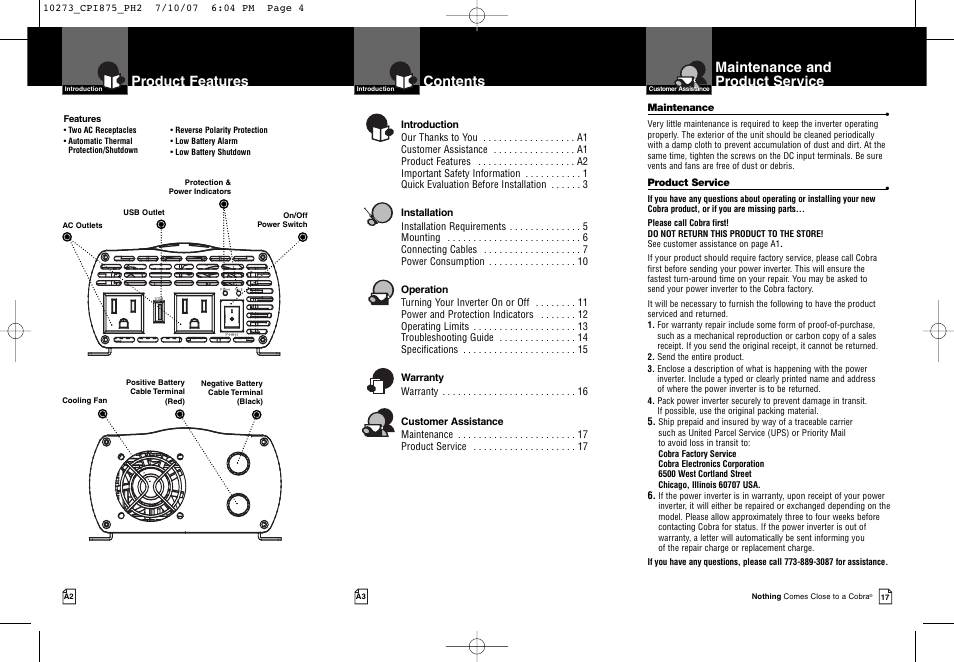 Cobra Electronics CPI 875 User Manual | Page 2 / 11