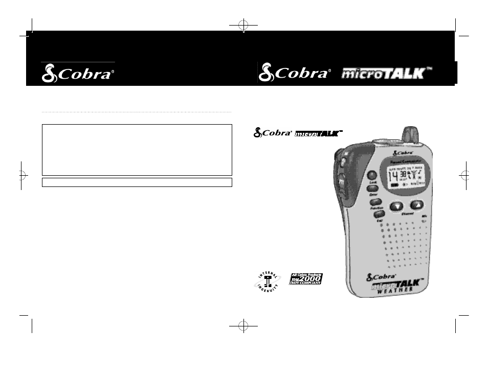 2 way radio, Frs 310 wx, O pe rating instru ctions for your | Cobra Electronics MicroTalk User Manual | Page 29 / 31