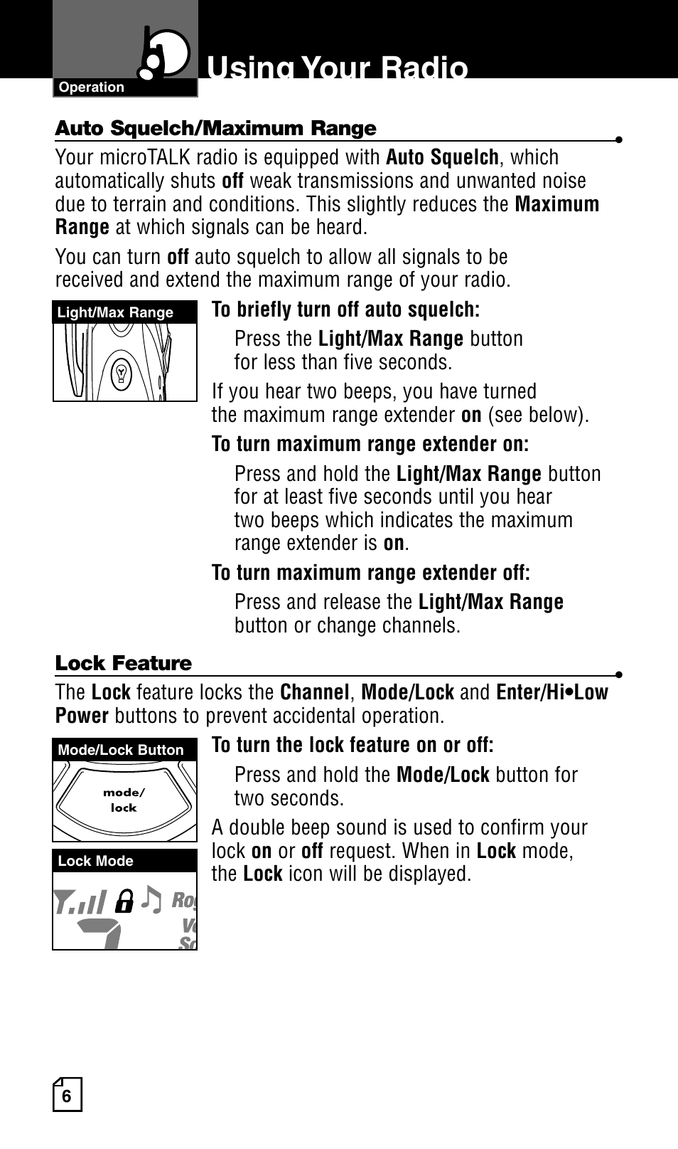Using your radio | Cobra Electronics Two-Way Radio User Manual | Page 12 / 30