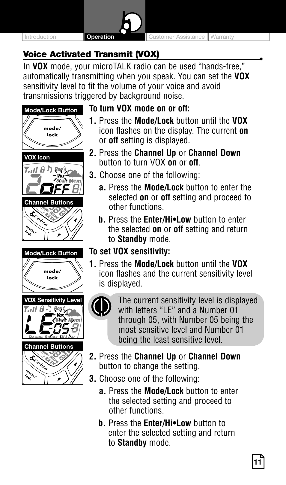 Cobra Electronics Two-Way Radio User Manual | Page 17 / 30
