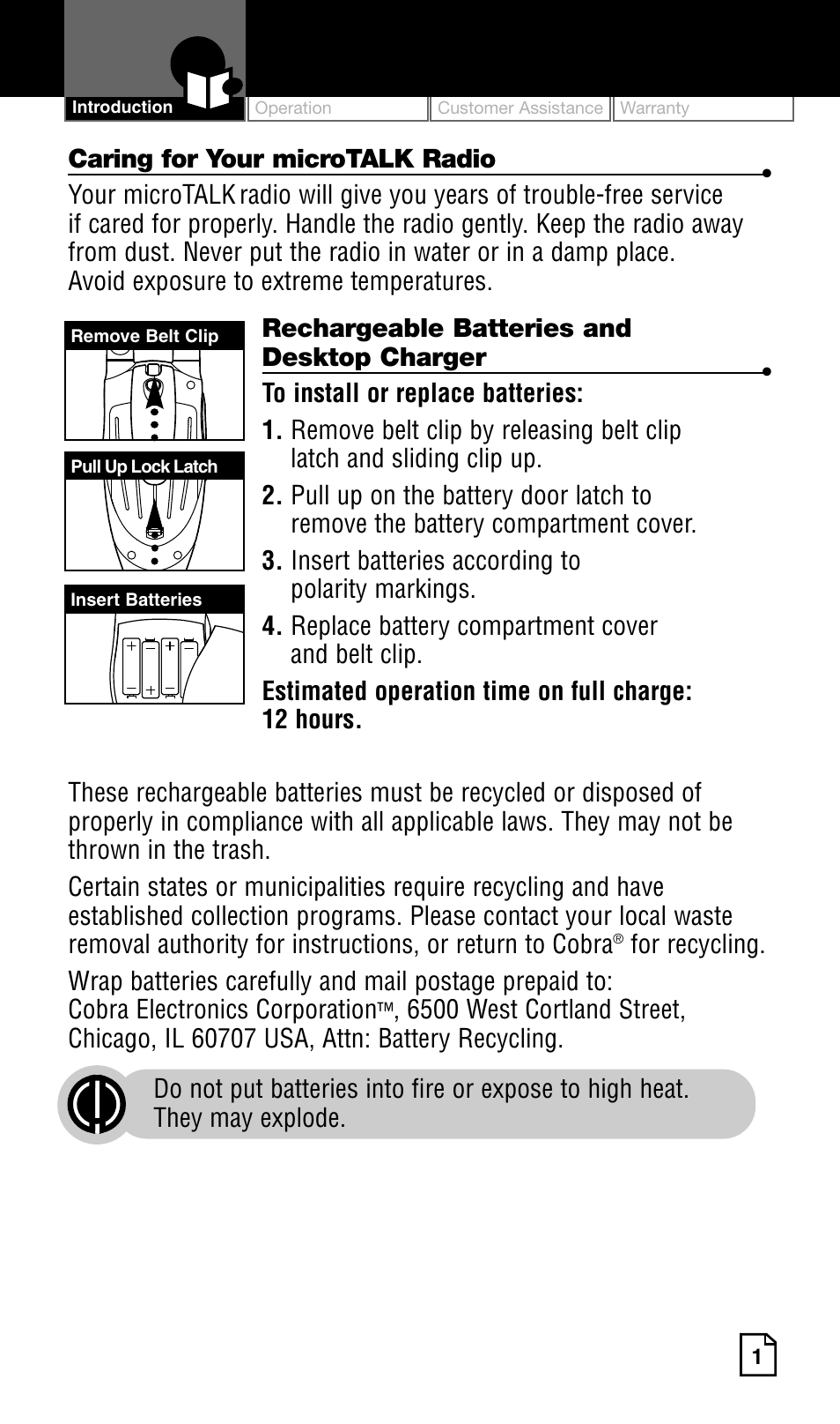 Cobra Electronics Two-Way Radio User Manual | Page 7 / 30