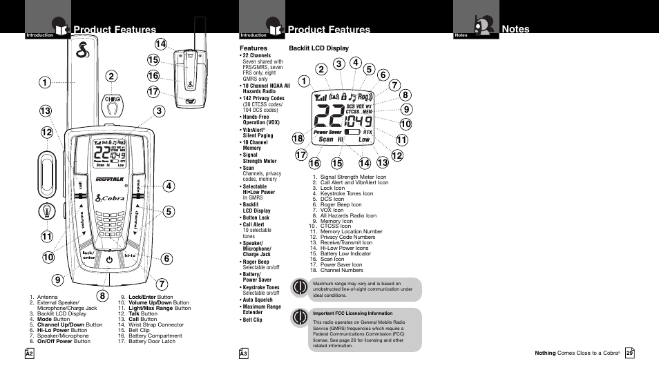 Product features | Cobra Electronics CXR750 User Manual | Page 2 / 17