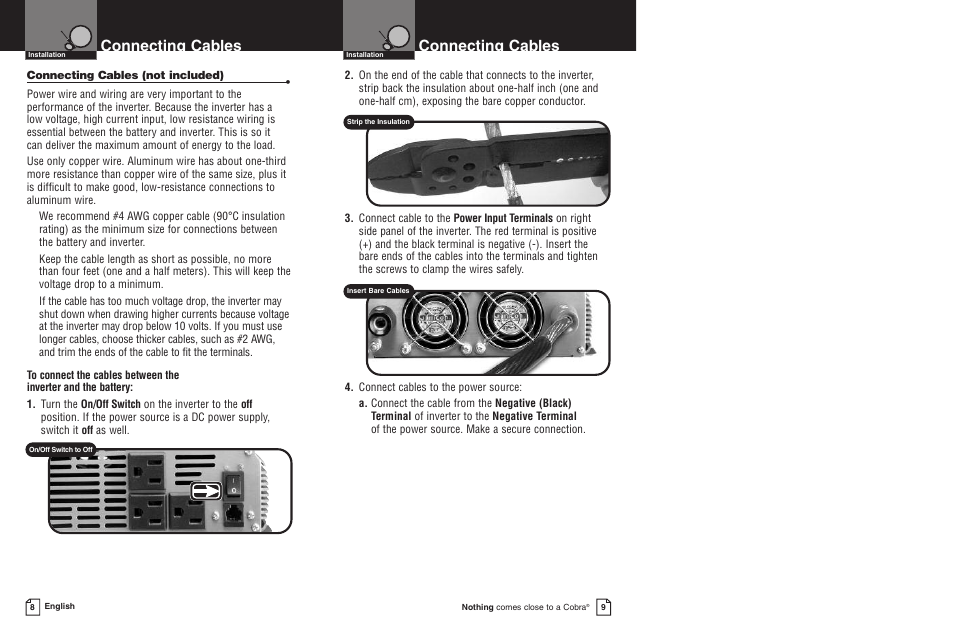 Connecting cables | Cobra Electronics CPI 1550 User Manual | Page 7 / 14