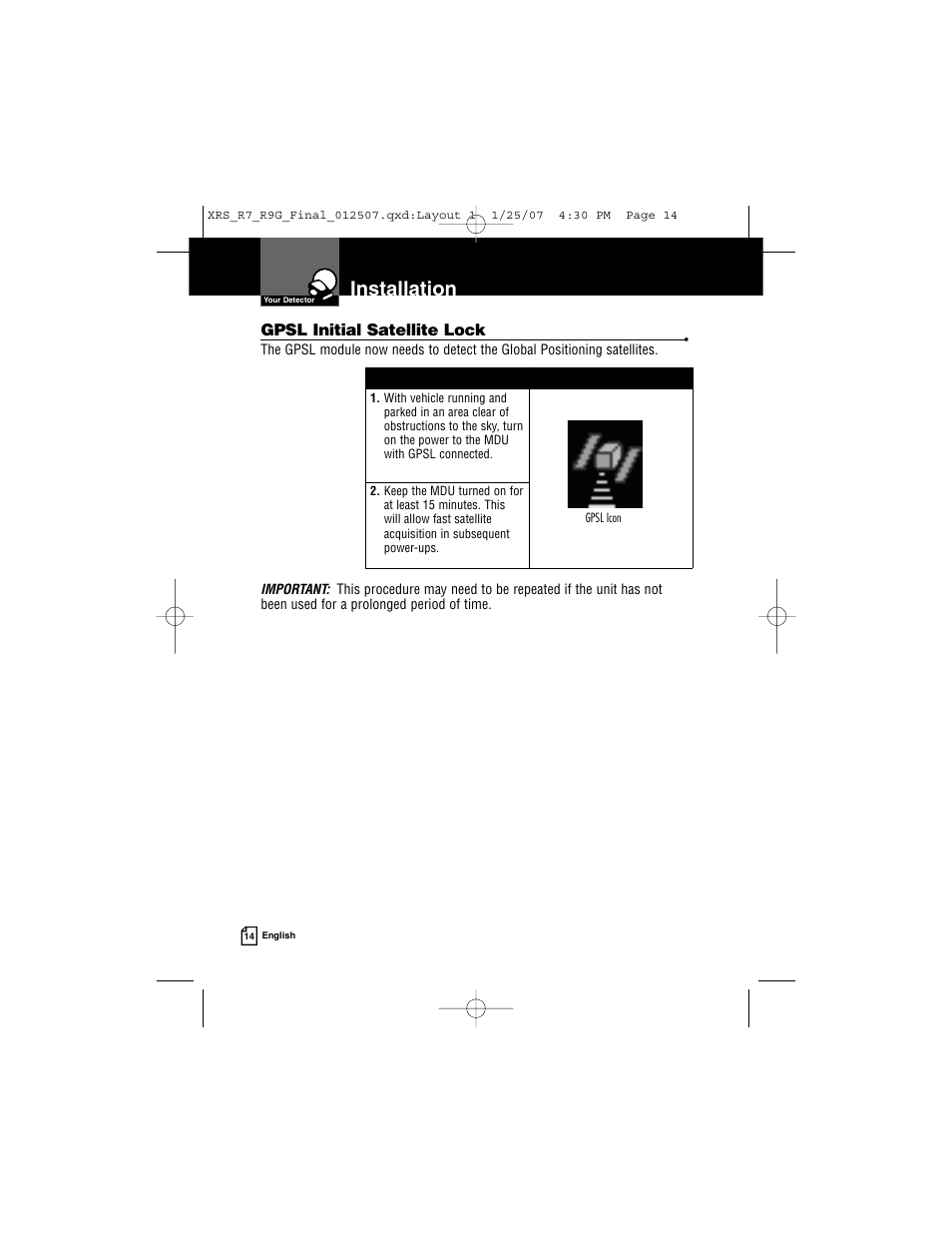 Installation | Cobra Electronics XRS R9G User Manual | Page 18 / 49