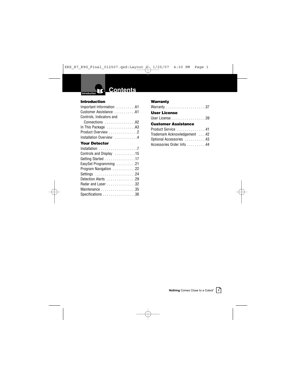 Cobra Electronics XRS R9G User Manual | Page 5 / 49