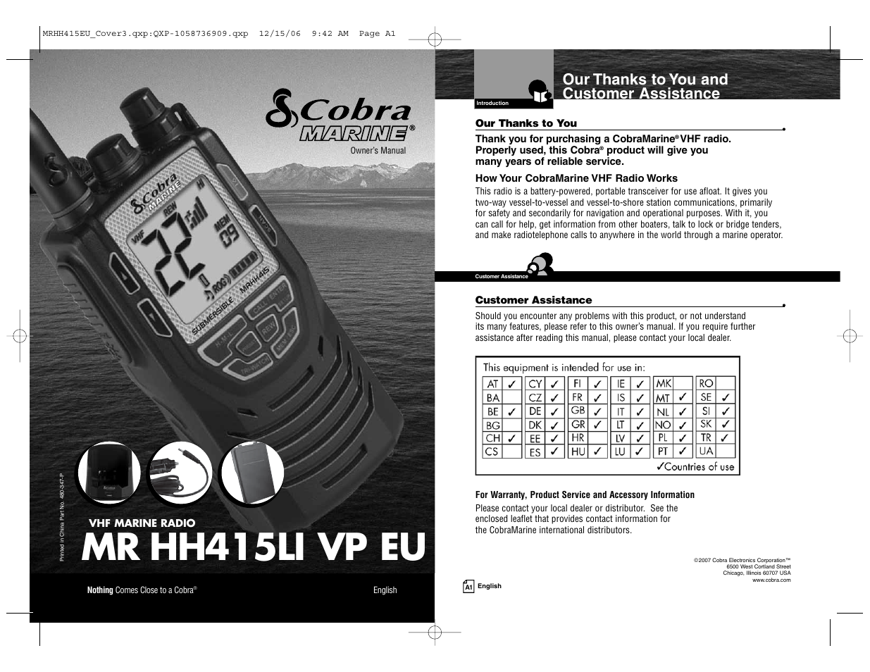 Cobra Electronics MR HH415LI VP EU User Manual | 63 pages