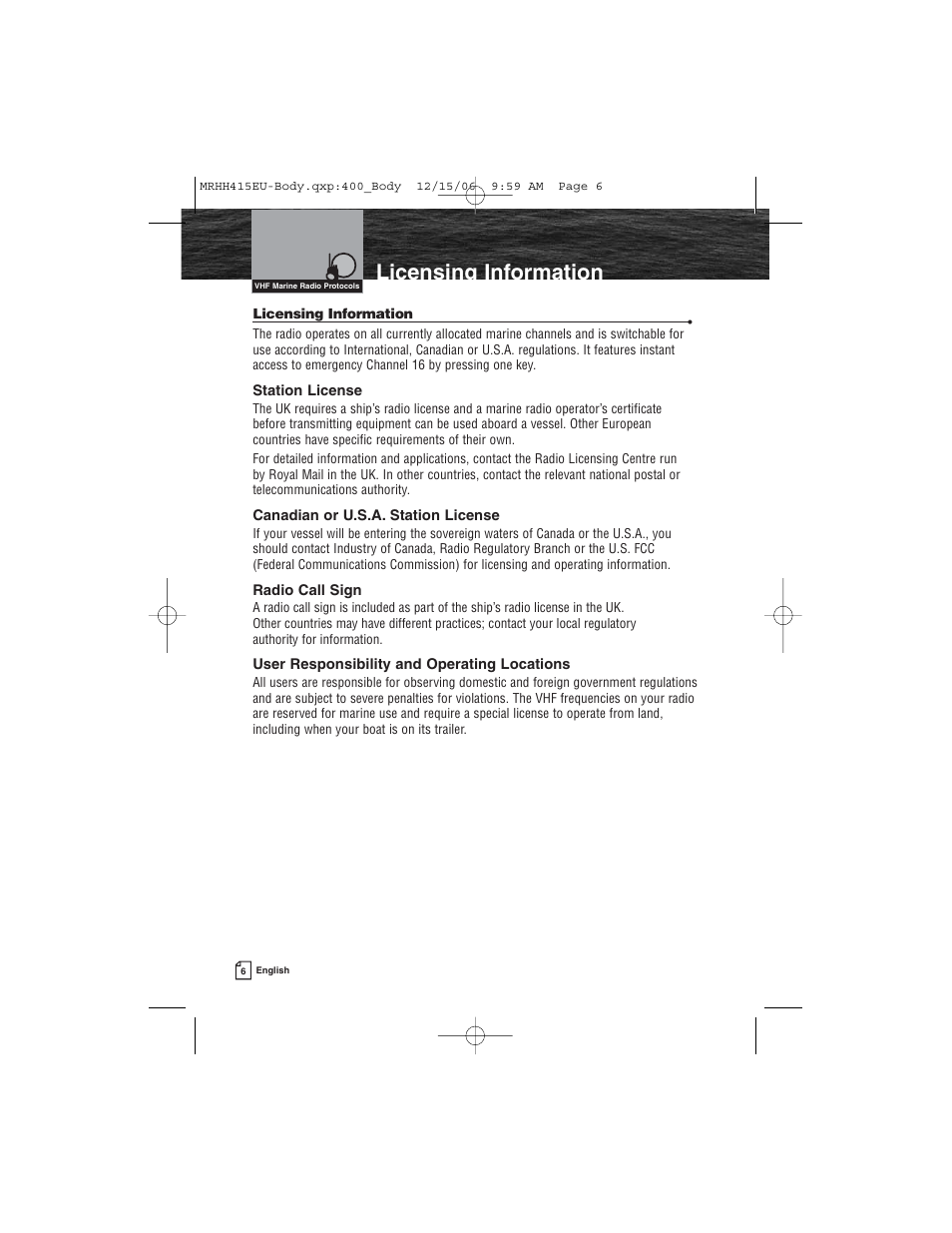 Licensing information | Cobra Electronics MR HH415LI VP EU User Manual | Page 11 / 63