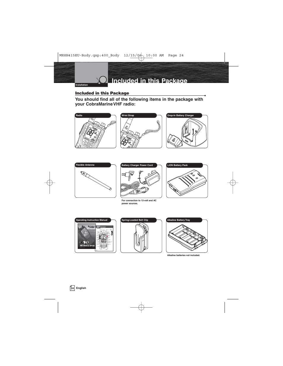 Included in this package | Cobra Electronics MR HH415LI VP EU User Manual | Page 29 / 63