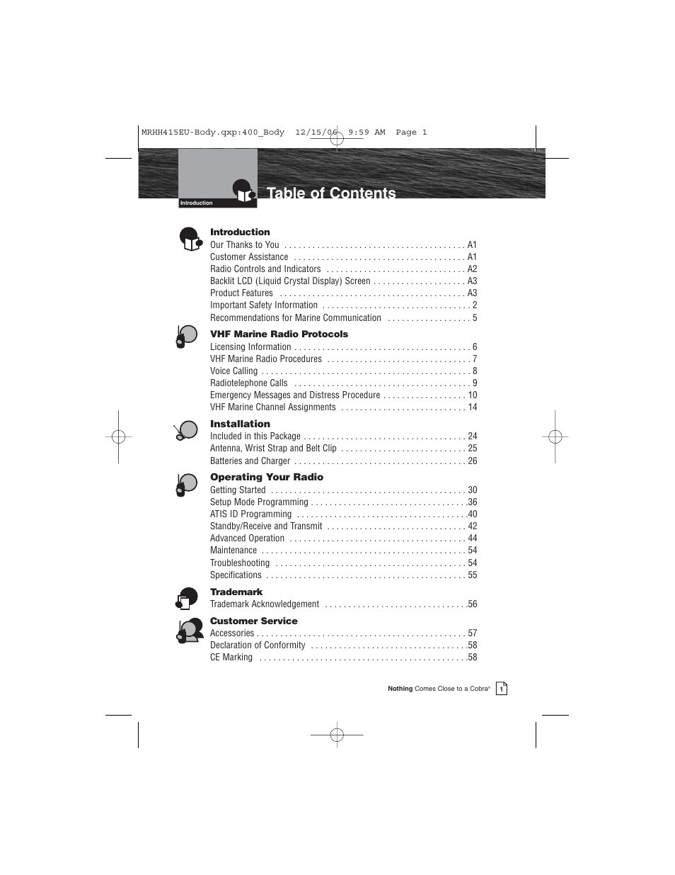 Cobra Electronics MR HH415LI VP EU User Manual | Page 6 / 63