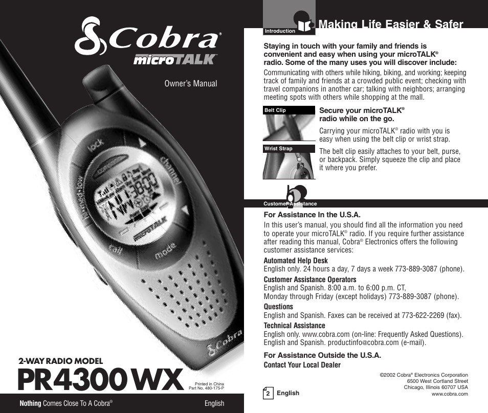Cobra Electronics PR4300WX User Manual | 14 pages