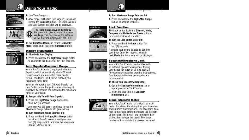 Using your radio | Cobra Electronics PR4300WX User Manual | Page 11 / 14
