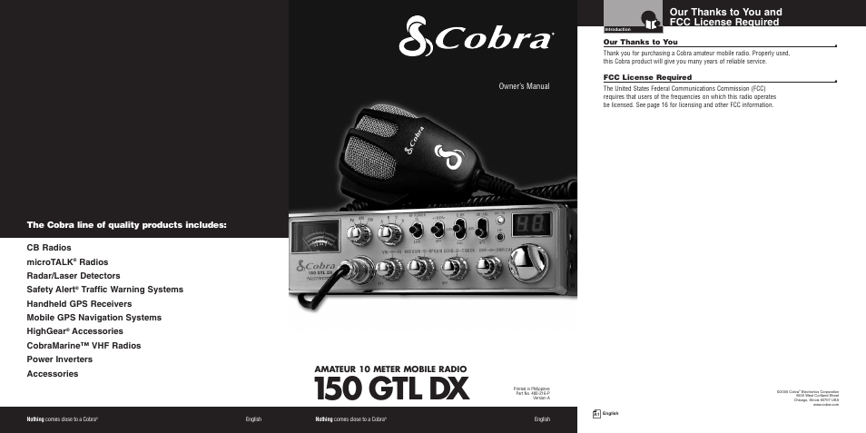 150 gtl dx, Radios radar/laser detectors safety alert | Cobra Electronics 150GTLDX User Manual | Page 17 / 17