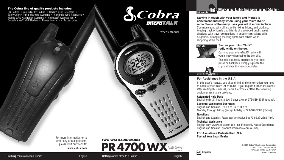 Cobra Electronics PR4700WX User Manual | 17 pages