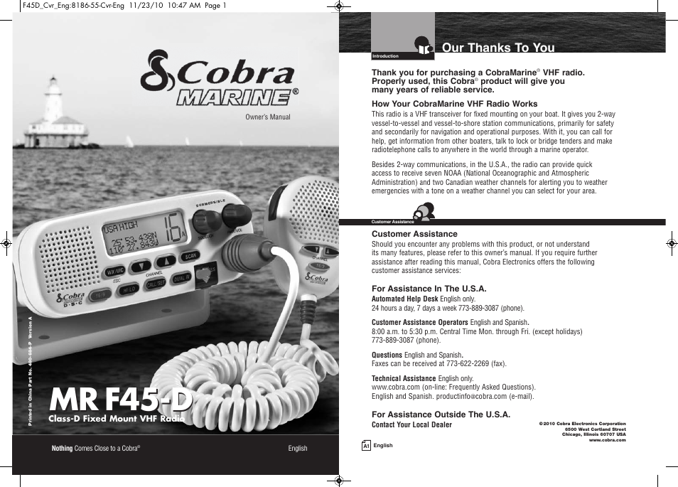 Cobra Electronics COBRA MARINE MR F45-D User Manual | 40 pages