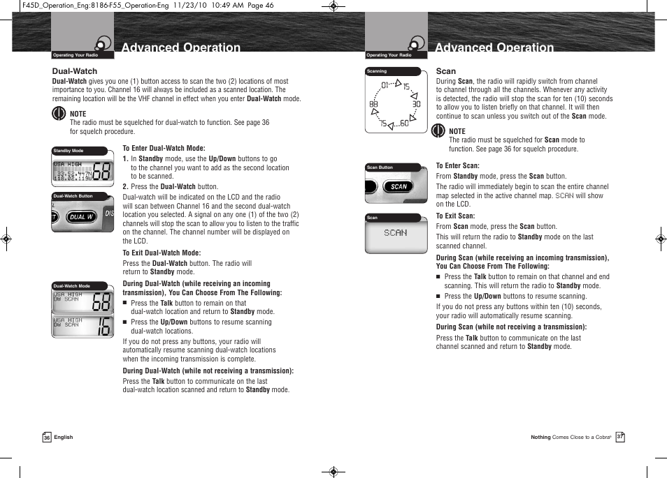 Advanced operation | Cobra Electronics COBRA MARINE MR F45-D User Manual | Page 21 / 40