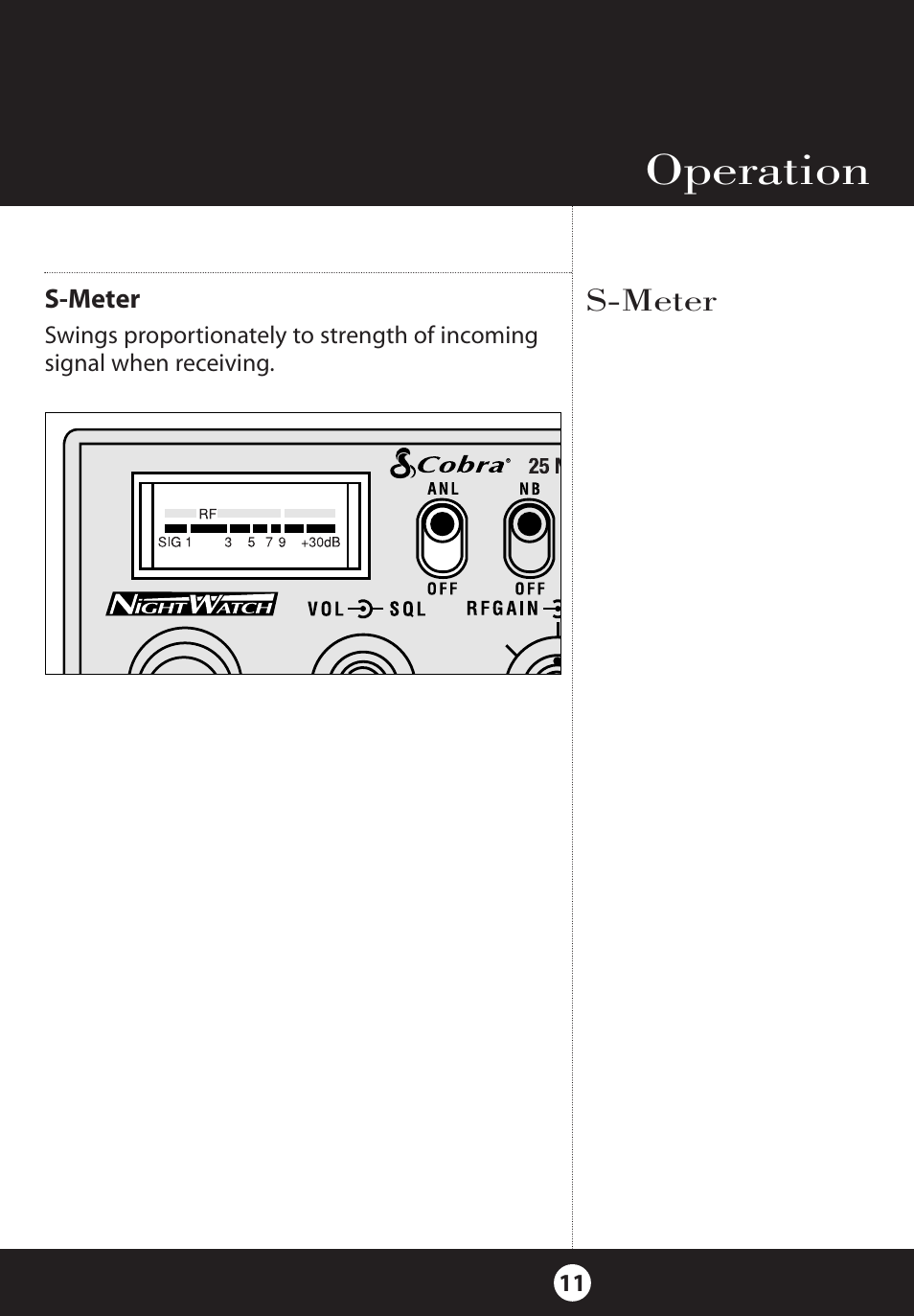 Operation | Cobra Electronics 25 NW User Manual | Page 11 / 40