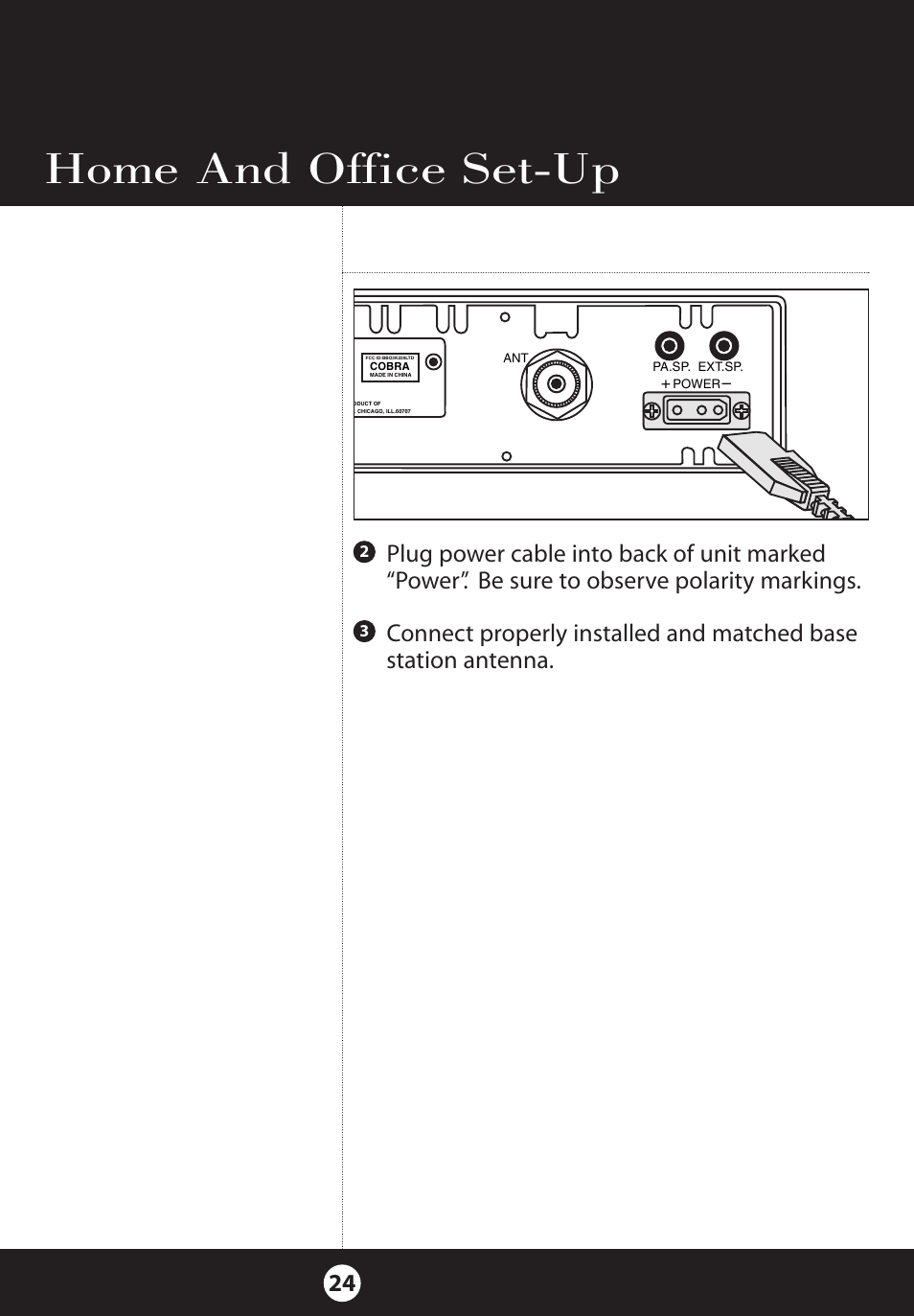 Home and office set-up | Cobra Electronics 25 NW User Manual | Page 24 / 40