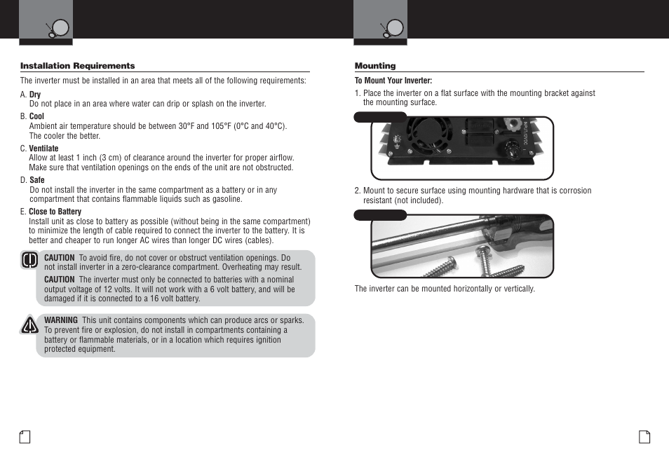 Mounting, Installation requirements | Cobra Electronics CPI M800 User Manual | Page 6 / 14