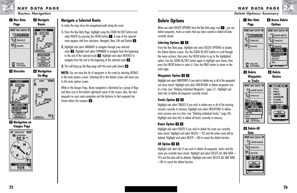 Delete options –28, Delete options | Cobra Electronics GPS 100 User Manual | Page 16 / 28