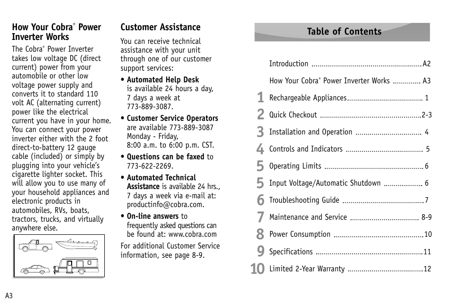 Cobra Electronics CPI 300 User Manual | Page 3 / 10