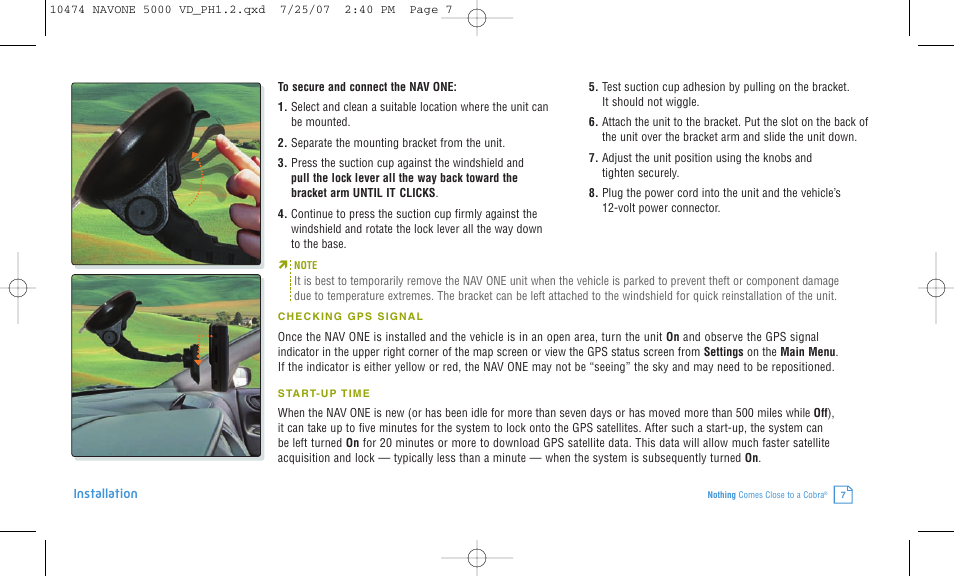 Cobra Electronics NAVONE 5000 User Manual | Page 7 / 32