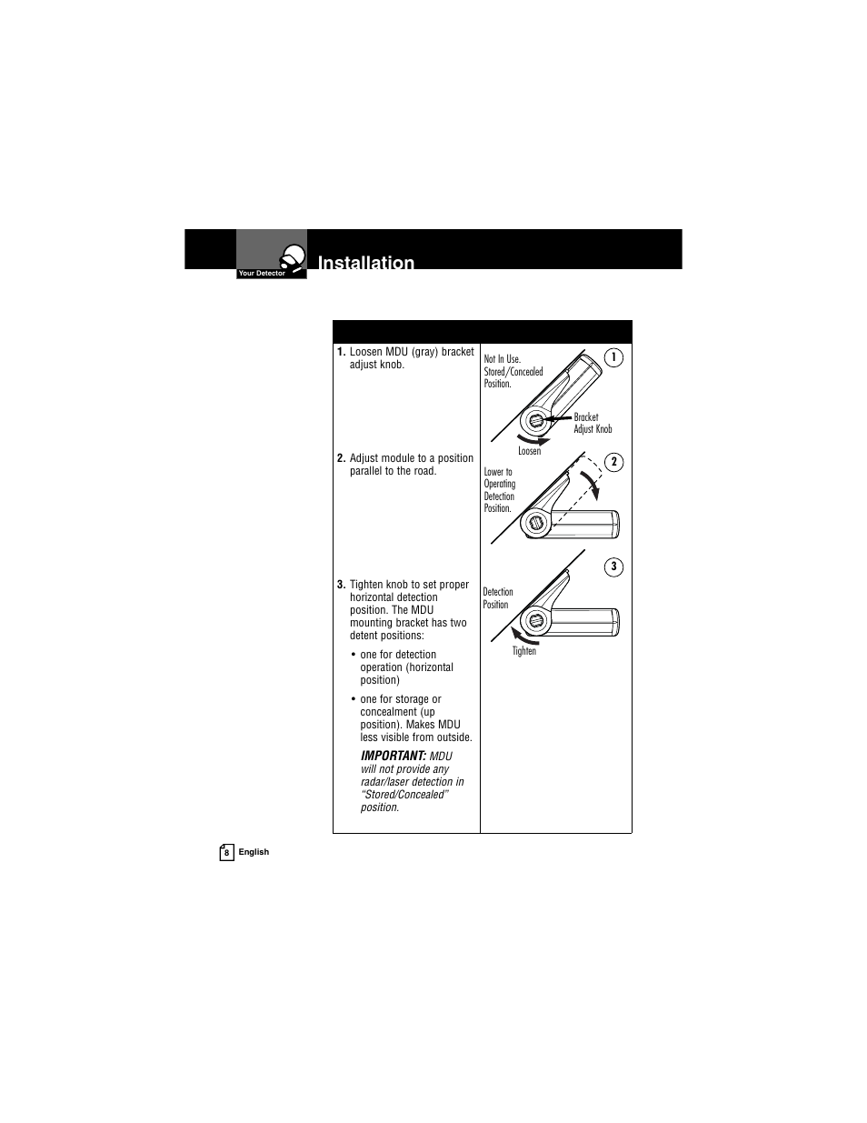 Installation | Cobra Electronics INTELLILINK XRS R9G User Manual | Page 12 / 49