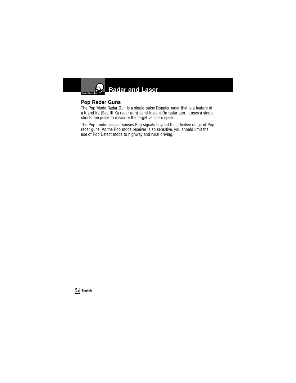Radar and laser | Cobra Electronics INTELLILINK XRS R9G User Manual | Page 38 / 49