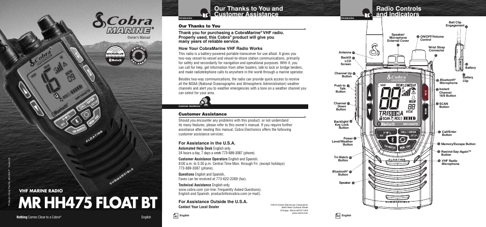 Cobra Electronics COBRA MARINE MR HH475 User Manual | 41 pages