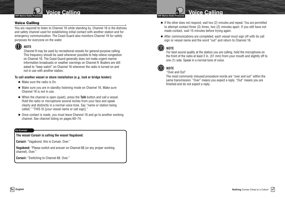 Voice calling | Cobra Electronics COBRA MARINE MR HH475 User Manual | Page 28 / 41