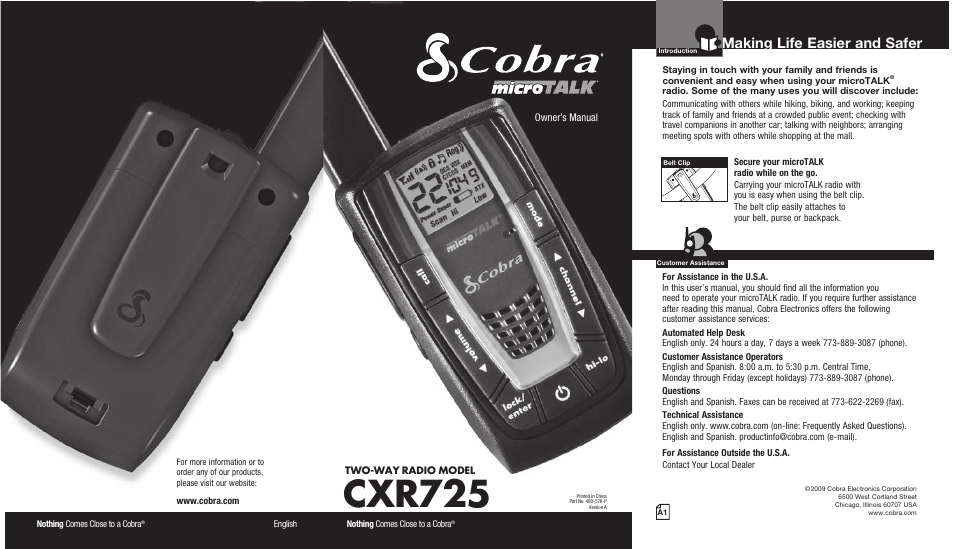 Cobra Electronics CXR725 User Manual | 17 pages