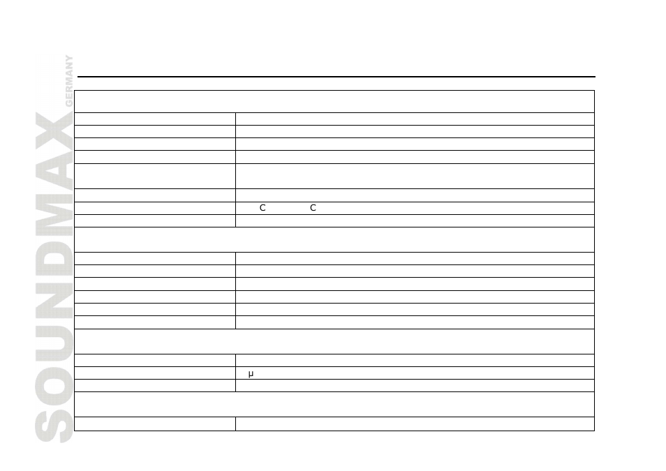 Specification | SoundMax SM-CMMD7000 User Manual | Page 40 / 84