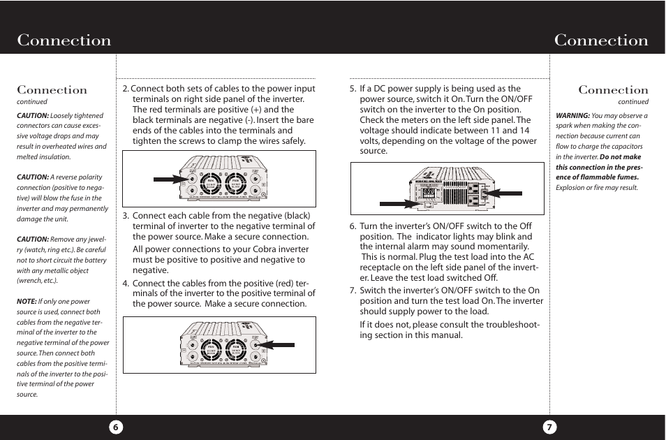 Connection | Cobra Electronics PI2000 User Manual | Page 6 / 14