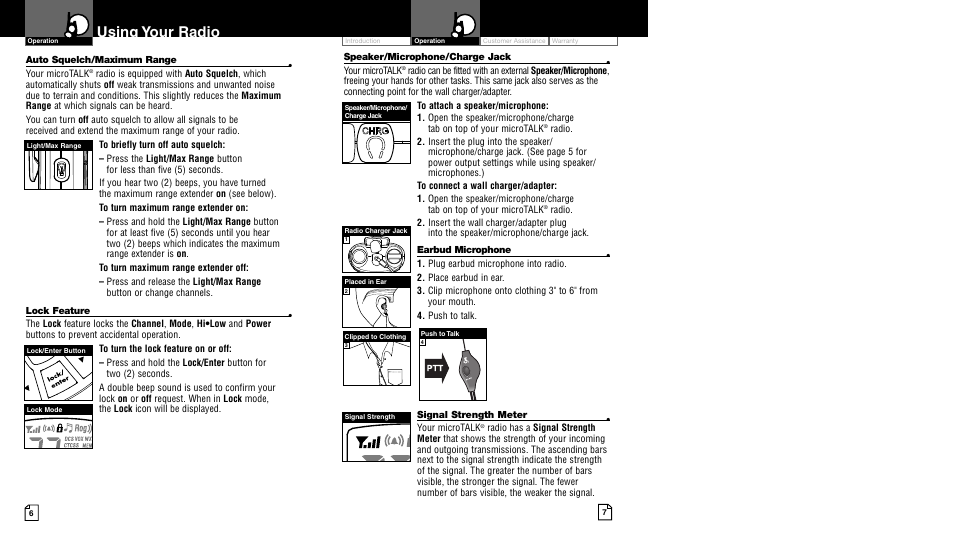 Using your radio | Cobra Electronics MICROTALK LI 7500 WX User Manual | Page 6 / 17