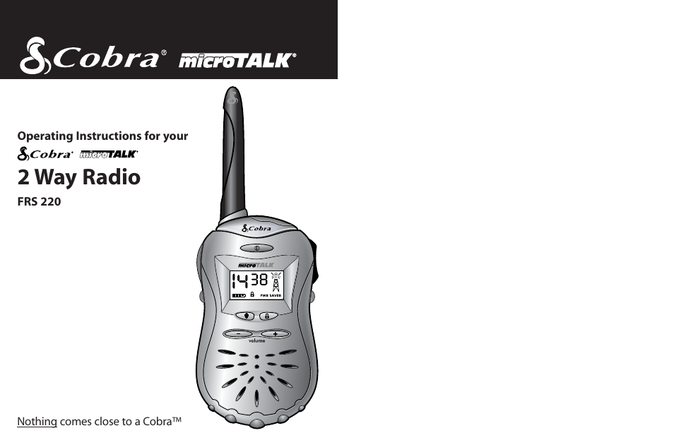 Cobra Electronics FRS 220 User Manual | 14 pages