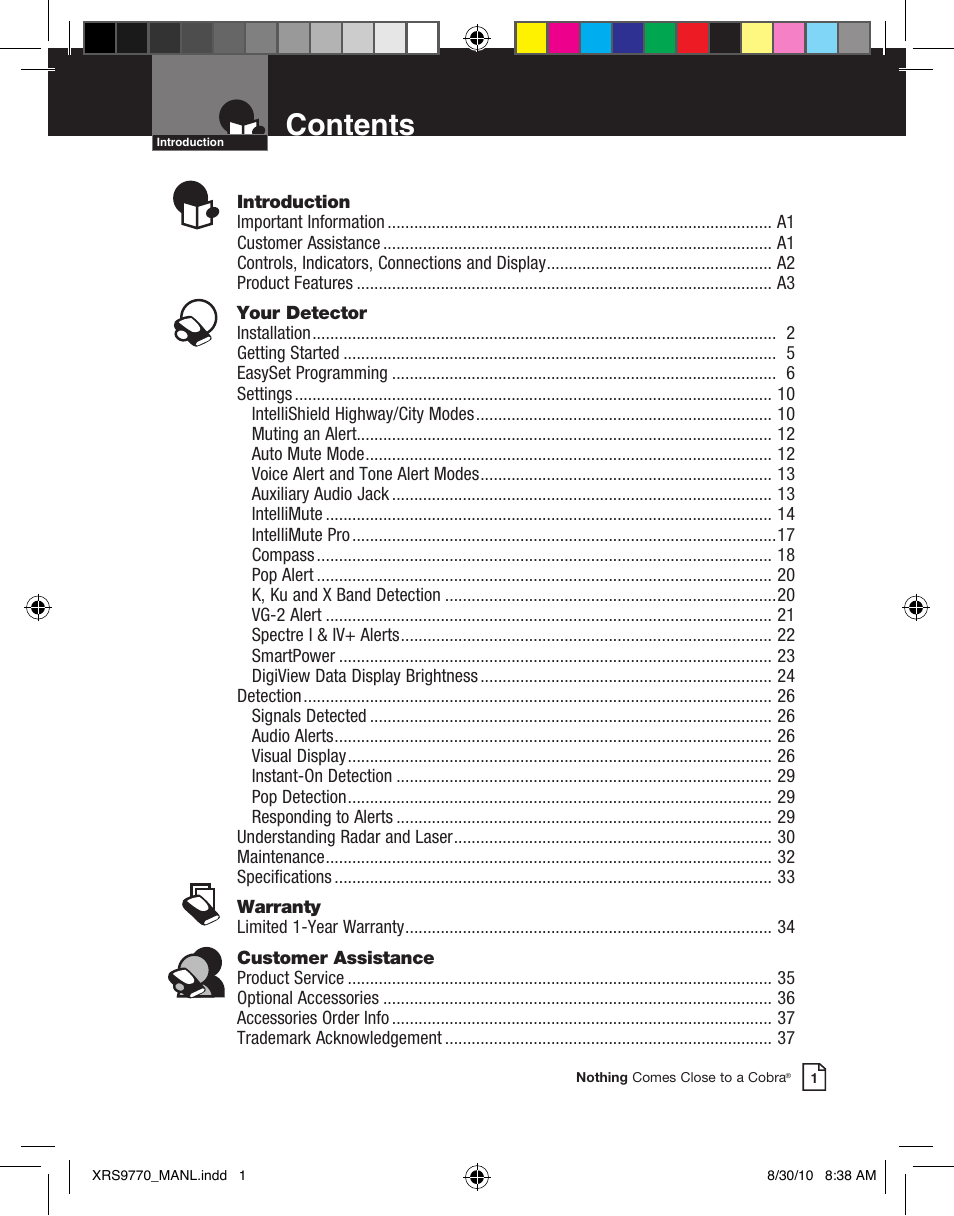 Cobra Electronics 15 BAND XRS 9770 User Manual | Page 3 / 21