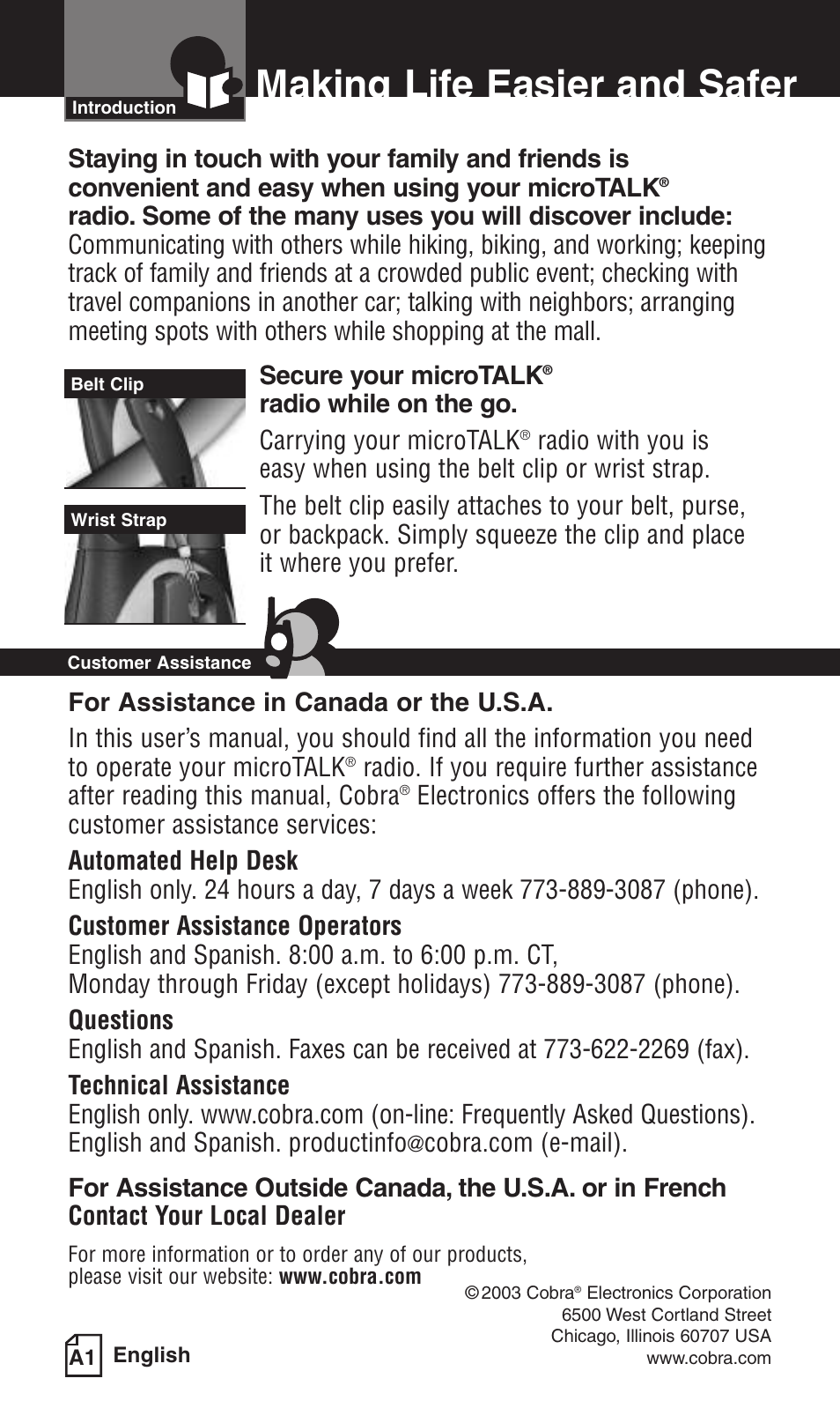 Making life easier and safer | Cobra Electronics PR3000DXC User Manual | Page 2 / 15
