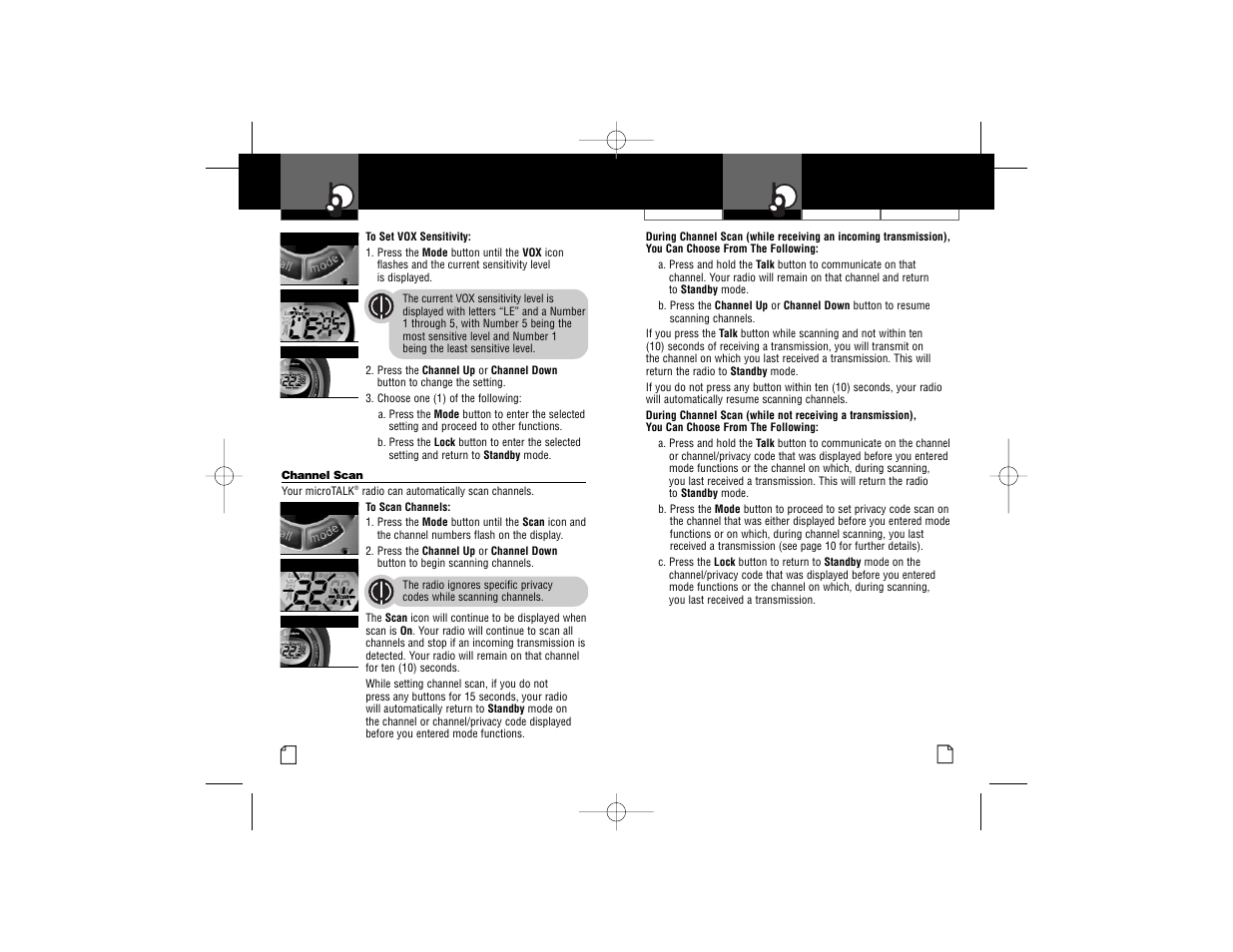 Mode functions | Cobra Electronics PR560WX User Manual | Page 7 / 12