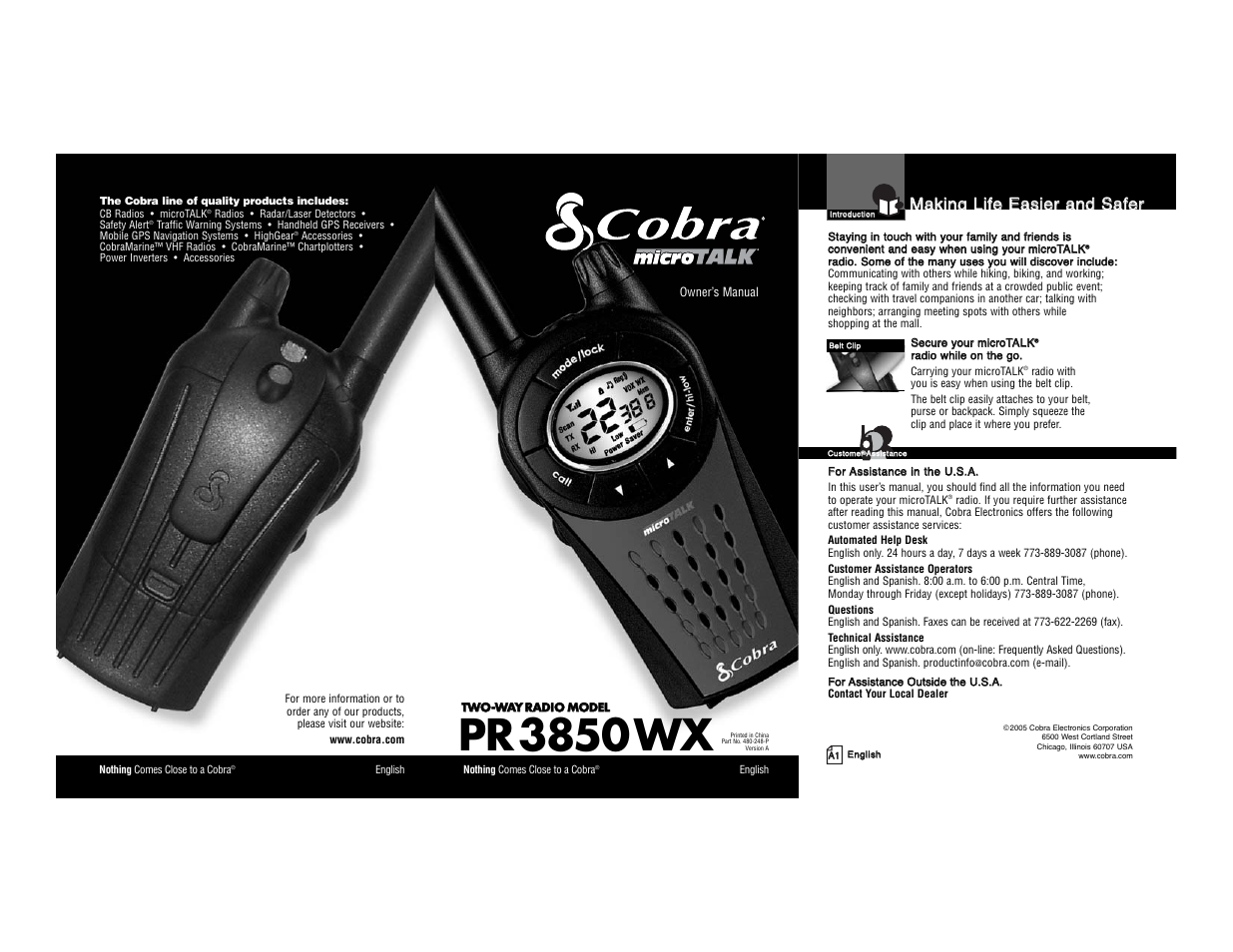 Cobra Electronics PR3850WX User Manual | 15 pages