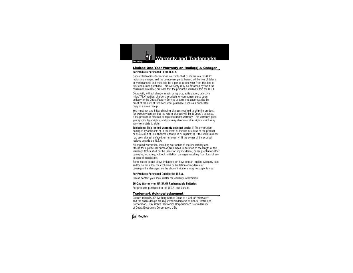 Cobra Electronics PR3850WX User Manual | Page 15 / 15