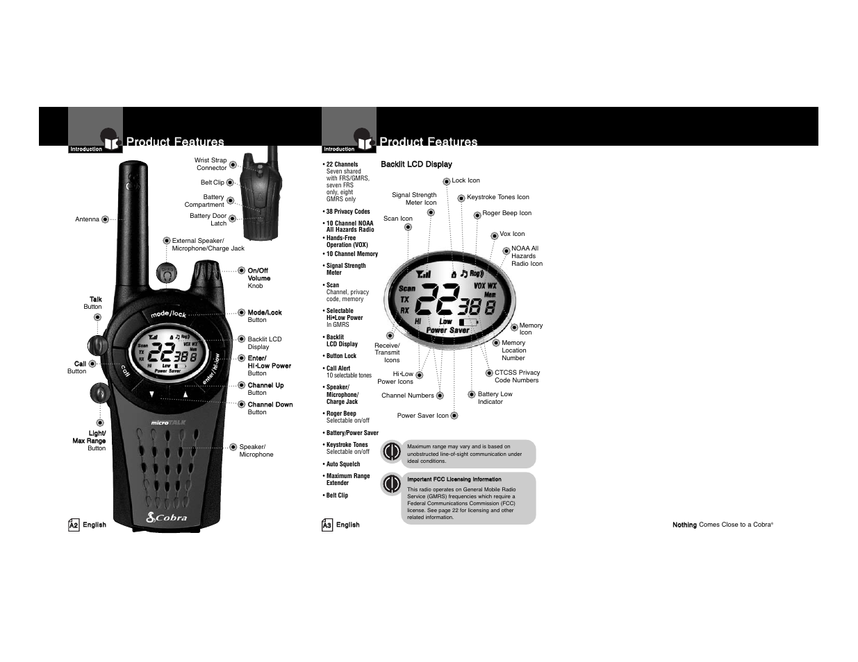Pprro od du uc ctt f fe ea attu urre es s | Cobra Electronics PR3850WX User Manual | Page 2 / 15
