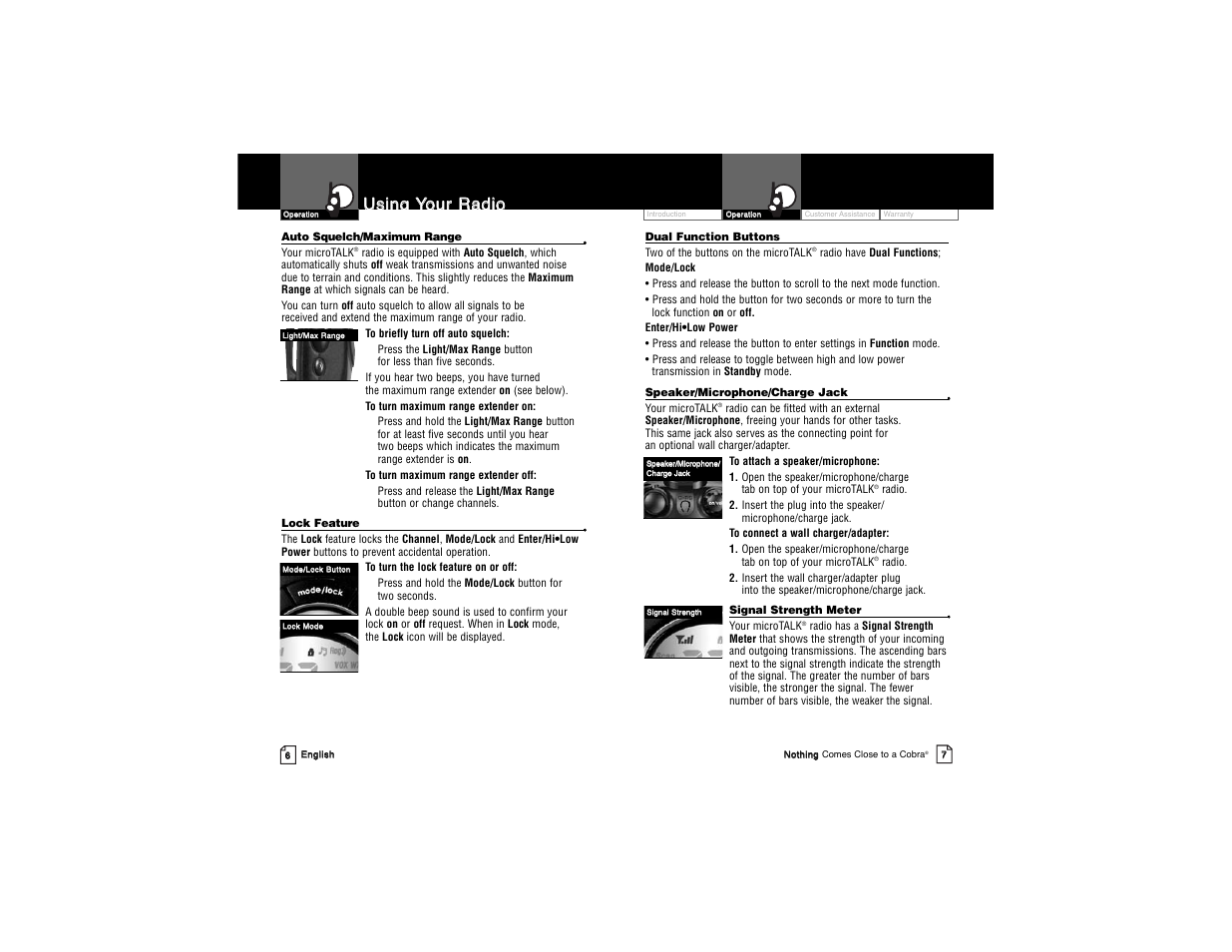 Uus siin ng g y yo ou urr r ra ad diio o | Cobra Electronics PR3850WX User Manual | Page 6 / 15