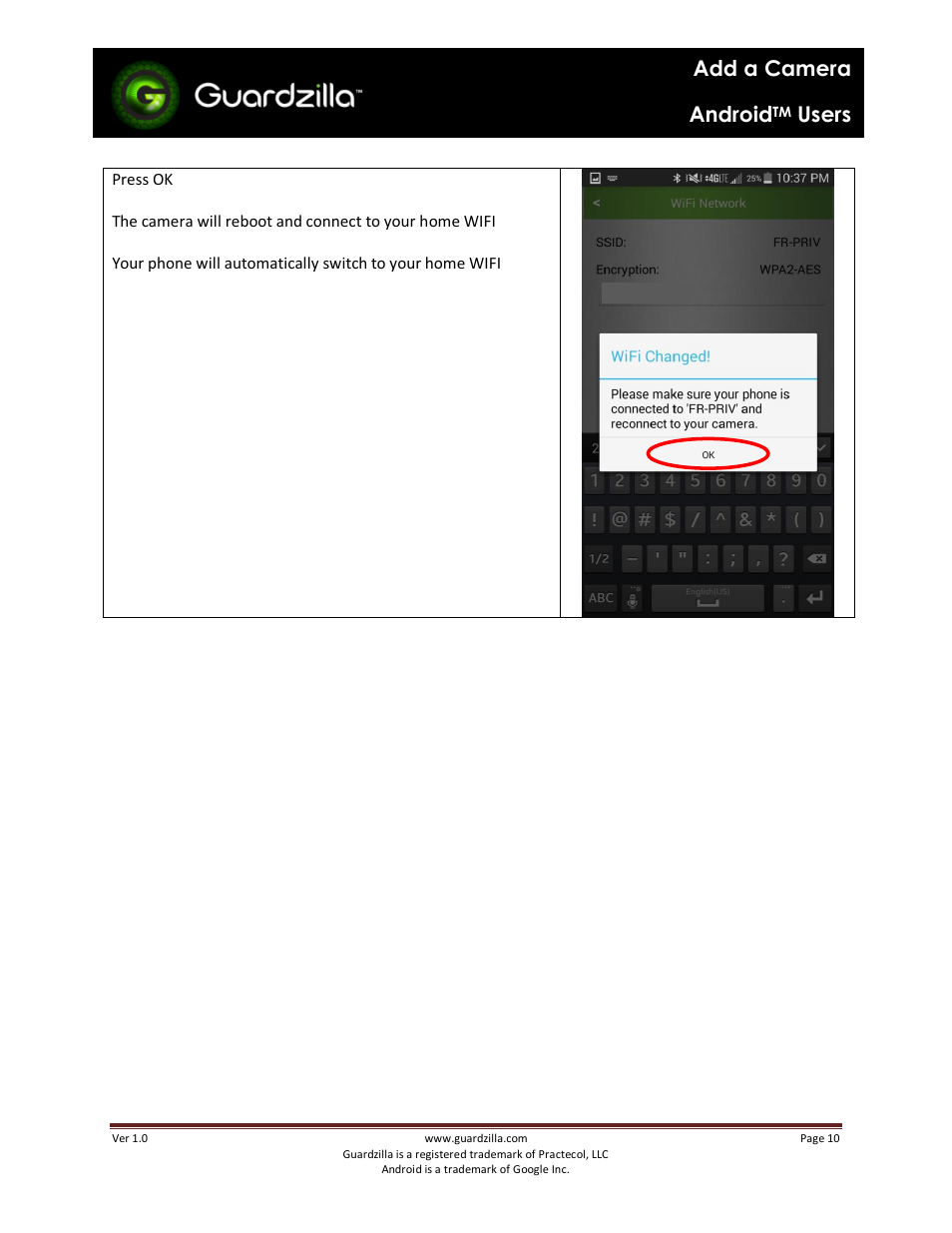Add a camera android, Users | Guardzilla Android User Manual | Page 10 / 12